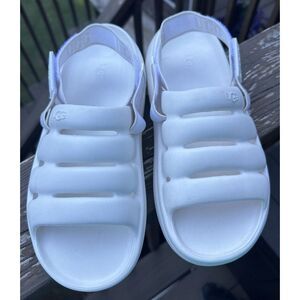 Ugg Womens Sport Yeah‎ White Wedge Sport Sandals Shoes 10 Medium (B,M) BHFO 8772